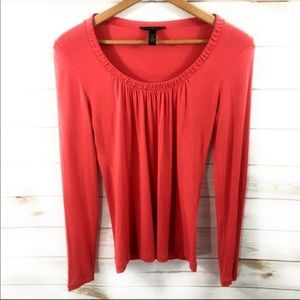 Banana Republic Salmon Long Sleeved Stretch Blouse